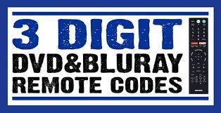 3-digits codes for dvd player