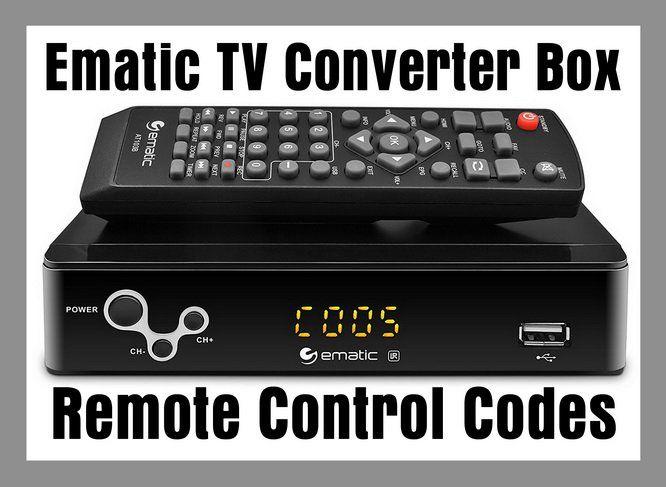 Ematic at103b Remote codes for Converter Box List