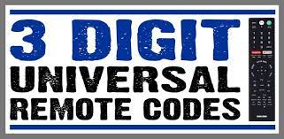 3 Digit Universal Remote Codes for TV