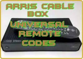 Arris Cable Box Universal Remote codes