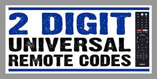2 Digit Universal Remote Codes for TV