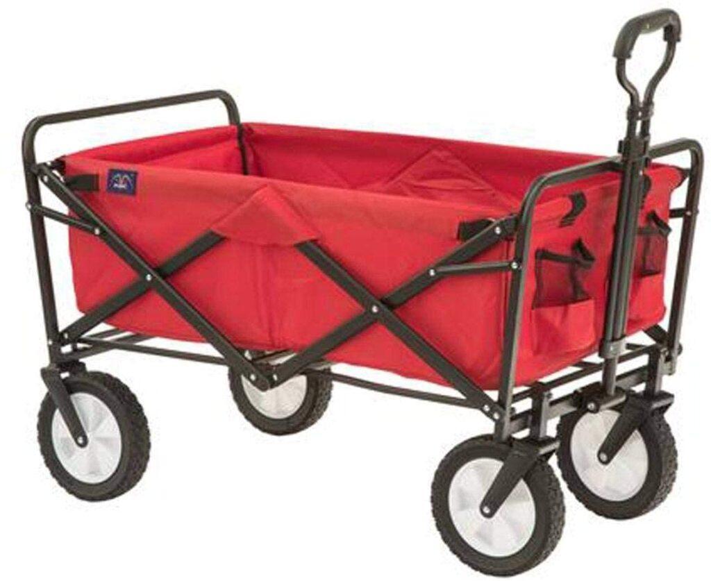 MacSports Collapsible Folding Outdoor Utility Wagon, Red