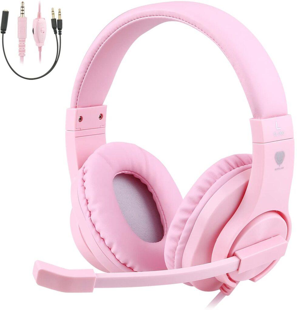  BlueFire Kids Headphones for Online School, Children, Teens, Boys, Girls, 3.5mm Stereo Over-Ear Gaming Headphone with Microphone and Volume Control...