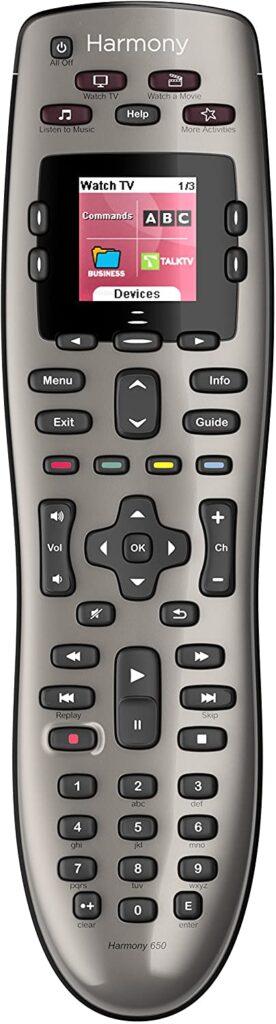 Logitech Harmony 650 Infrared All in One Remote Control, Universal Remote Logitech, Programmable Remote (Silver)