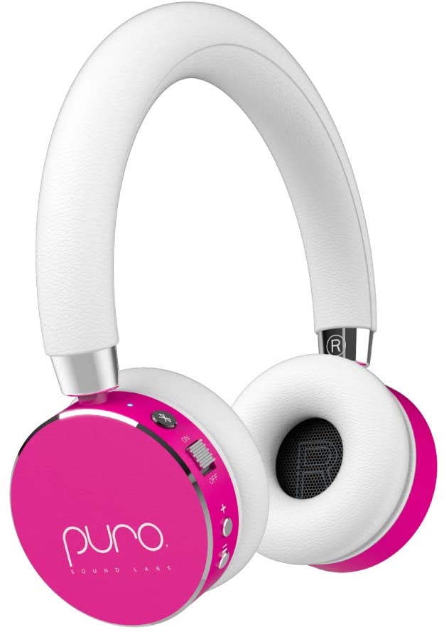 Puro Sound Labs BT2200s Volume Limited Kids’ Bluetooth Headphones – Safer Headphones for Kids – Studio-Grade Audio Quality & Noise Isolation- Hot Pink