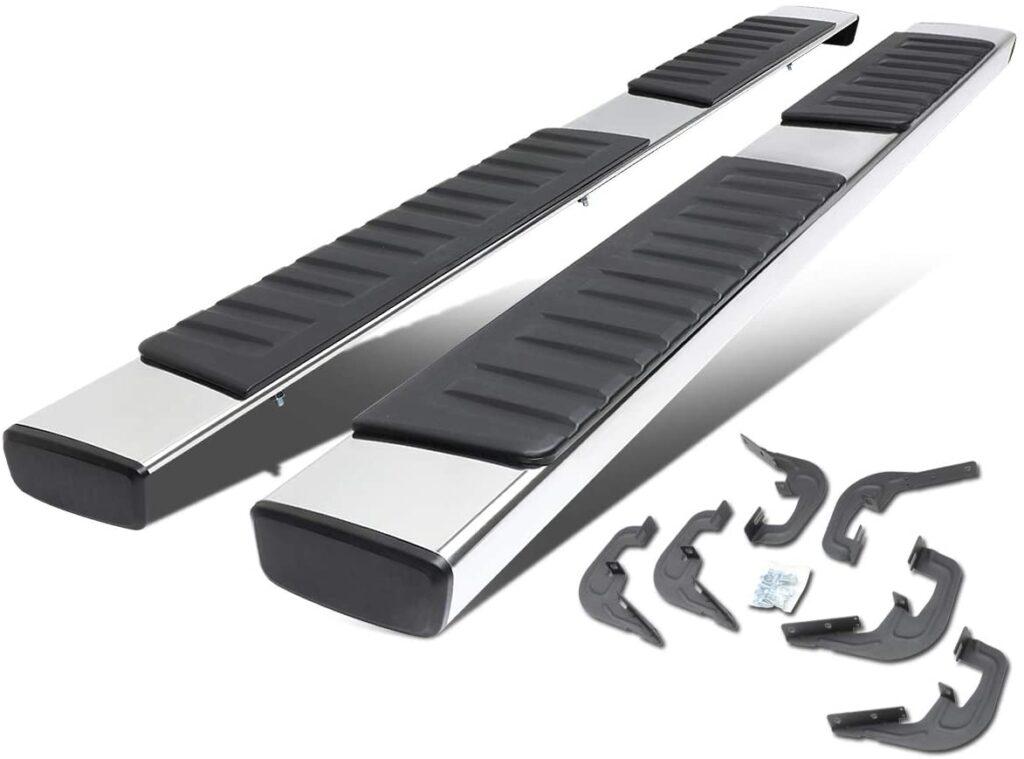 6 Inches Side Step Nerf Bar Running Boards Compatible with Chevy Silverado GMC Sierra Extended Cab 07-19, Stainless Steel, Polished Chrome