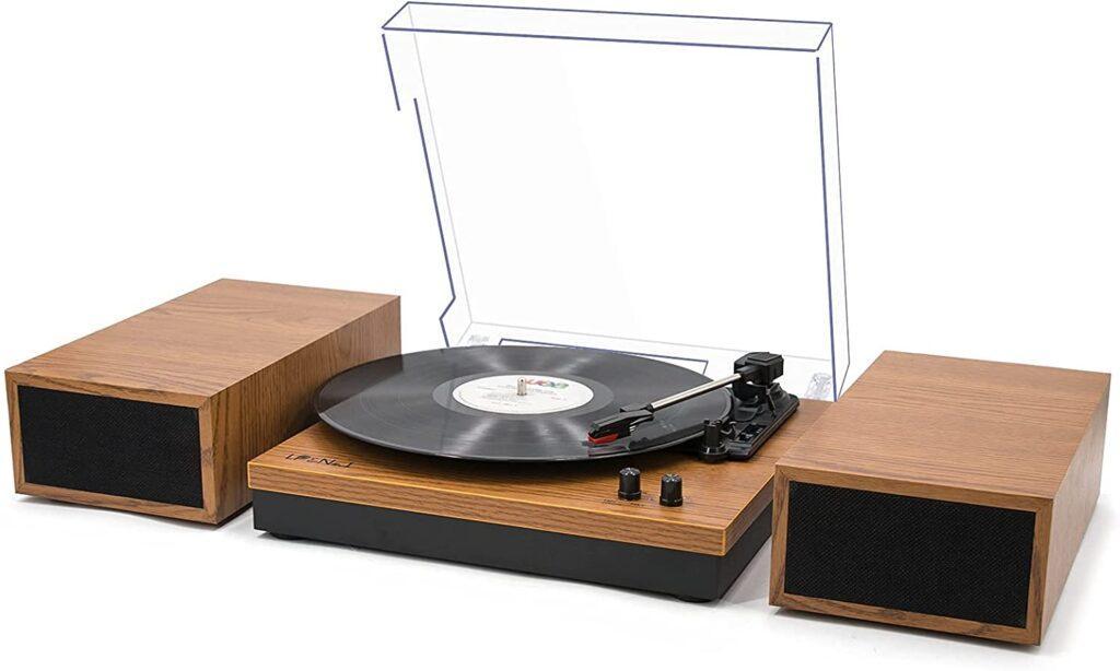 LP&No.1 Bluetooth Vinyl Record Player with External Speakers,