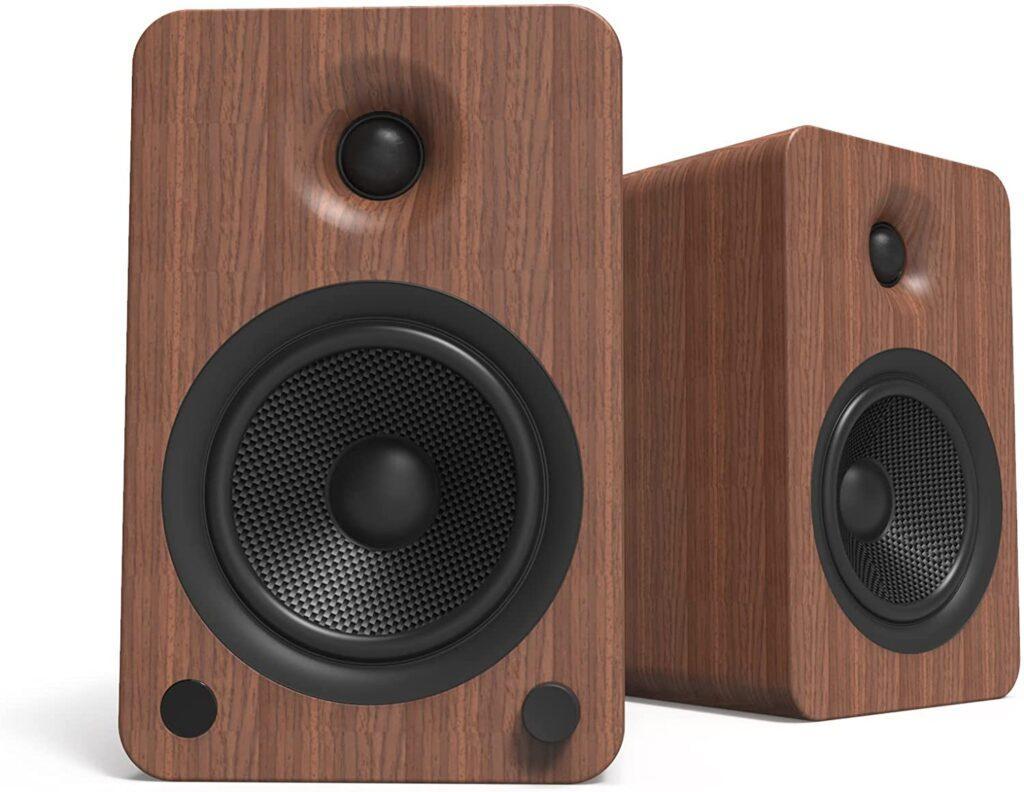 Kanto YU6 Powered Bookshelf Speakers with Bluetooth and Phono Preamp | Walnut | Pair