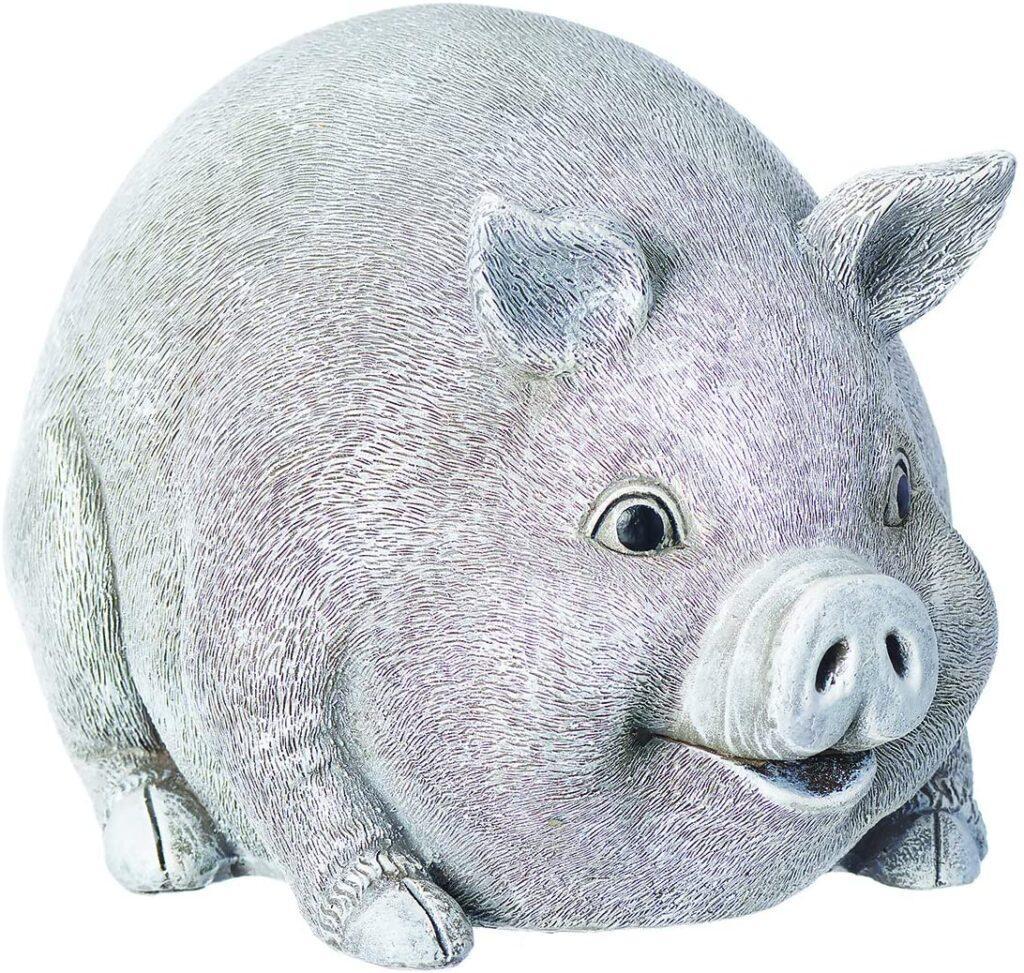Roman - Pig Bluetooth Speaker Pudgy Pal, 6" H, Garden Collection, Resin and Stone, Decorative, Gift, Home Outdoor and Indoor Decor, Durable, Long Lasting