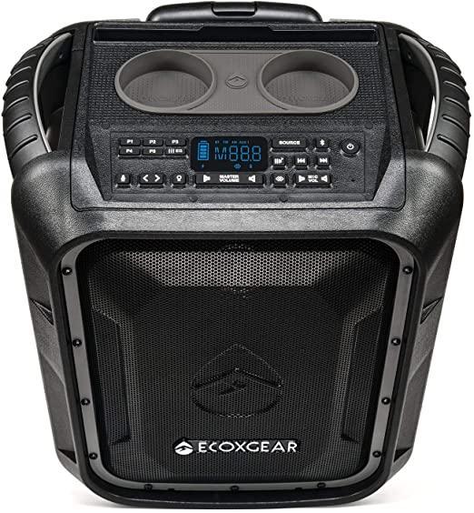 ECOXGEAR EcoBoulder+ GDI-EXBLD810 Rugged Waterproof Floating Portable Bluetooth Wireless 100 Watt Speaker and PA System (Gray)