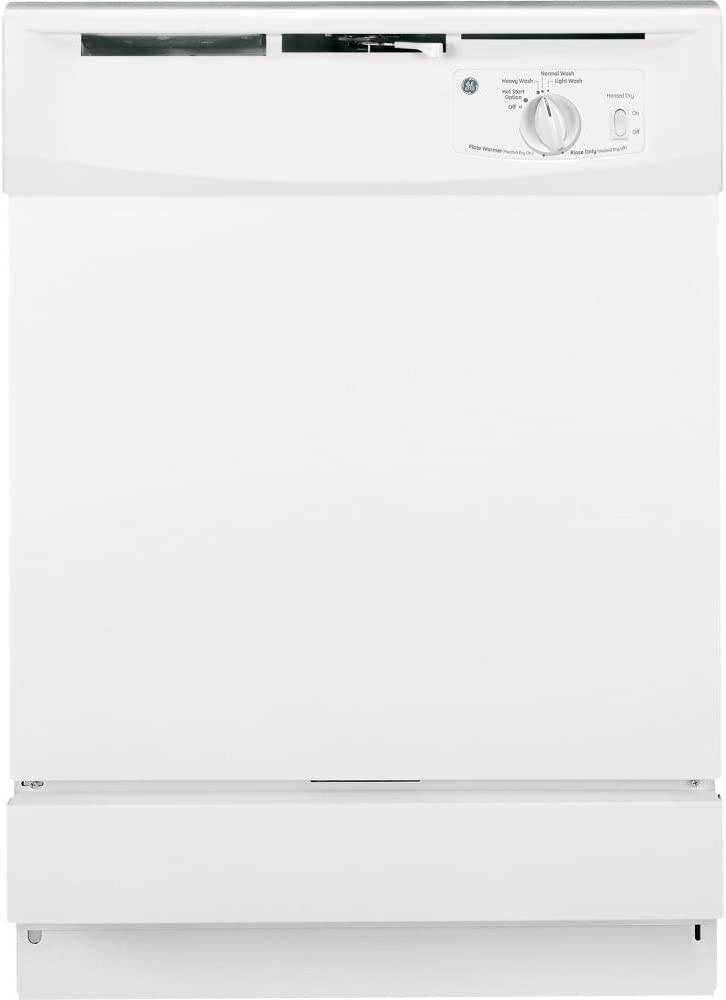 GE GSD2100VWW Built-In 24-Inch Dishwasher, White, 5 Cycles / 2 Options