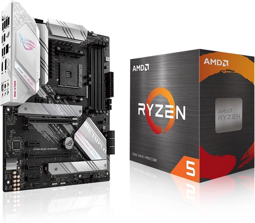  Micro Center AMD Ryzen 5 5600X Desktop Processor 6-core 12-Thread Up to 4.6GHz Unlocked with Wraith Stealth Cooler Bundle with ASUS ROG Strix B550-A AMD AM4