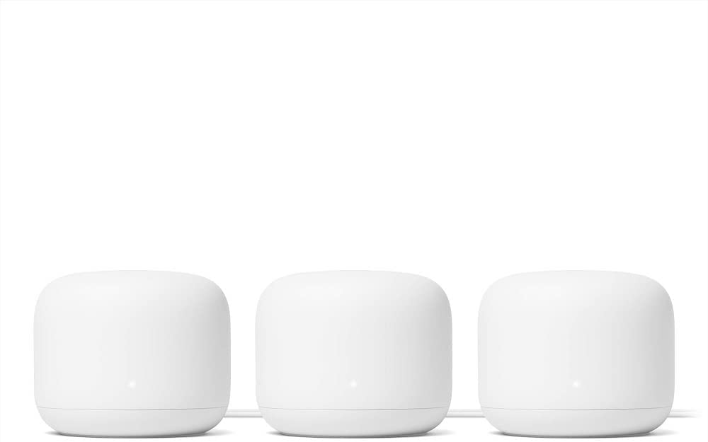 Google Nest WiFi Router 3 Pack (2nd Generation) – 4x4 AC2200 Mesh Wi-Fi Routers with 6600 Sq Ft Coverage