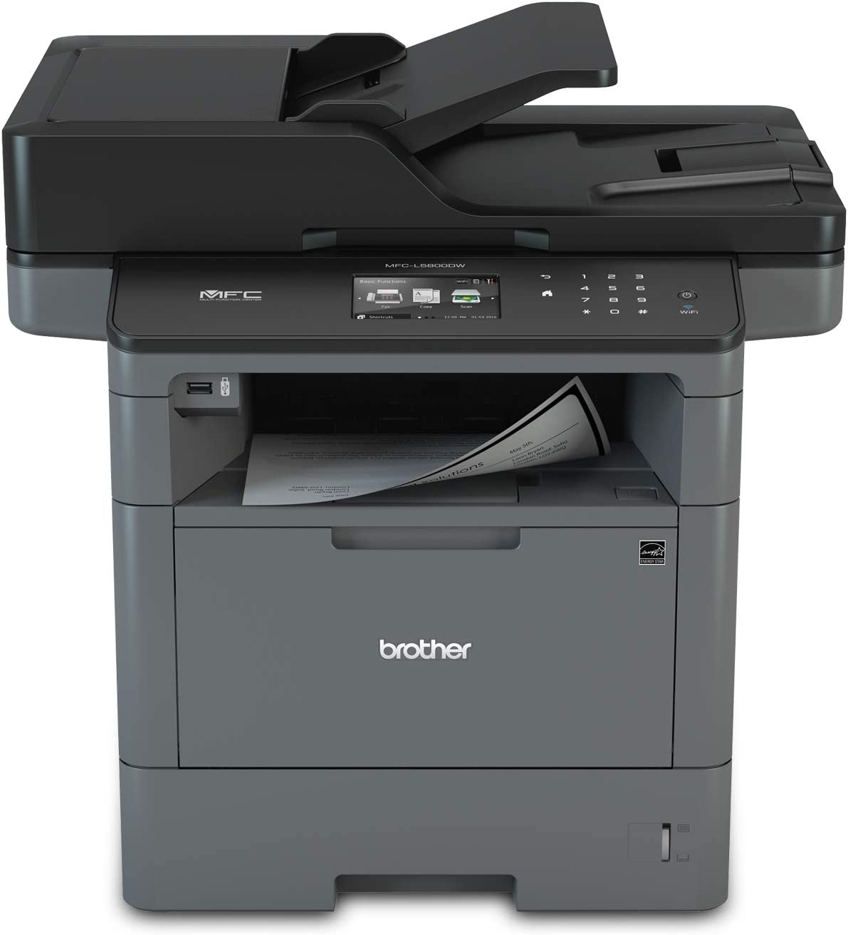 Brother Monochrome Laser Printer, Multifunction Printer, All-in-One Printer, MFC-L5800DW, Wireless Networking, Mobile Printing & Scanning, Duplex Printing, Amazon Dash Replenishment Ready