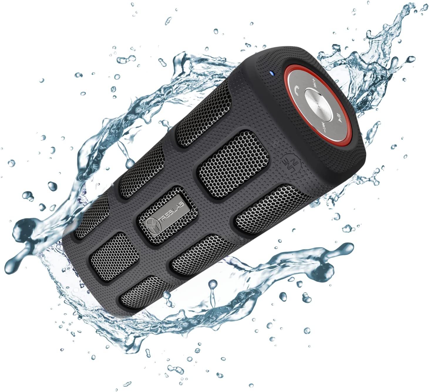 TREBLAB FX100 Portable Bluetooth Speaker, Rugged Outdoor Speaker for Extreme Sports and Adventures, IPX4 Waterproof with Metal and Rubber Body, Connects to Smartphones & PCs, Up to 35 hrs/Charge