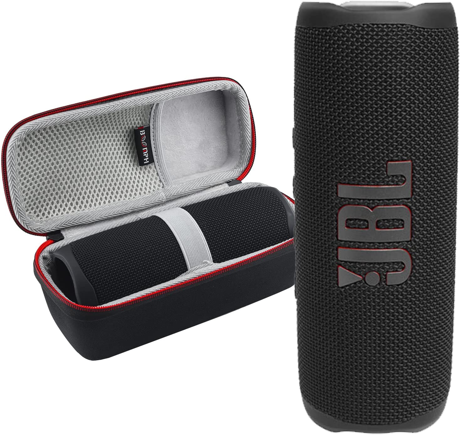 JBL FLIP 6 Portable Wireless Bluetooth Speaker IP67 Waterproof On-The-Go Bundle with Authentic Boomph Hardshell Protective Case - Black