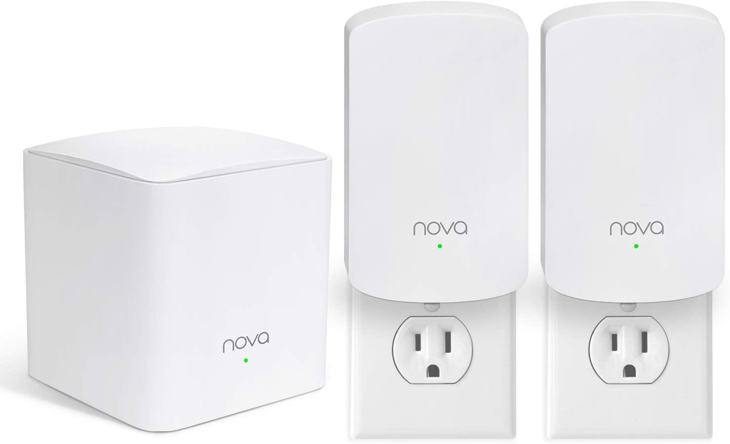 Tenda Nova Mesh WiFi System (MW5)-Up to 3500 sq.ft. Whole Home Coverage, Gigabit Mesh Router for Wireless Internet, WiFi Router and Extender Replacement, Works with Alexa, Plug-in Design, 3-pack