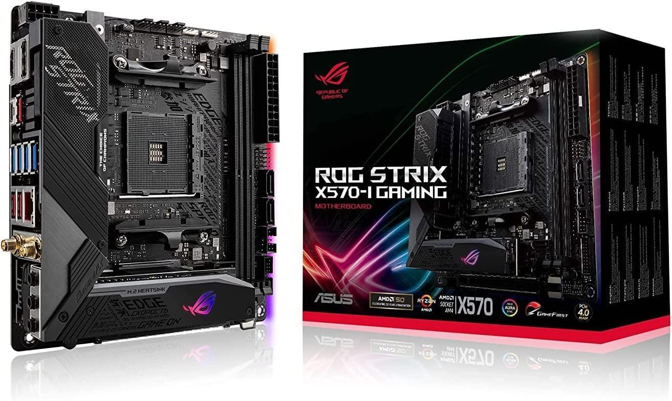 ASUS ROG Strix X570-I Gaming, X570 Mini-ITX Gaming Motherboard, AMD Ryzen 3000 with PCIe 4.0, WiFi 6 (802.11ax), Intel Gigabit Ethernet, SATA 6Gb/s