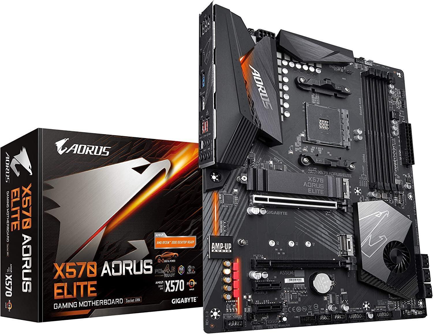 Gigabyte X570 AORUS Elite (AMD Ryzen 3000/X570/ATX/PCIe4.0/DDR4/USB3.1/Realtek ALC1200/Front USB Type-C/RGB Fusion 2.0/M.2 Thermal Guard/Gaming Motherboard)