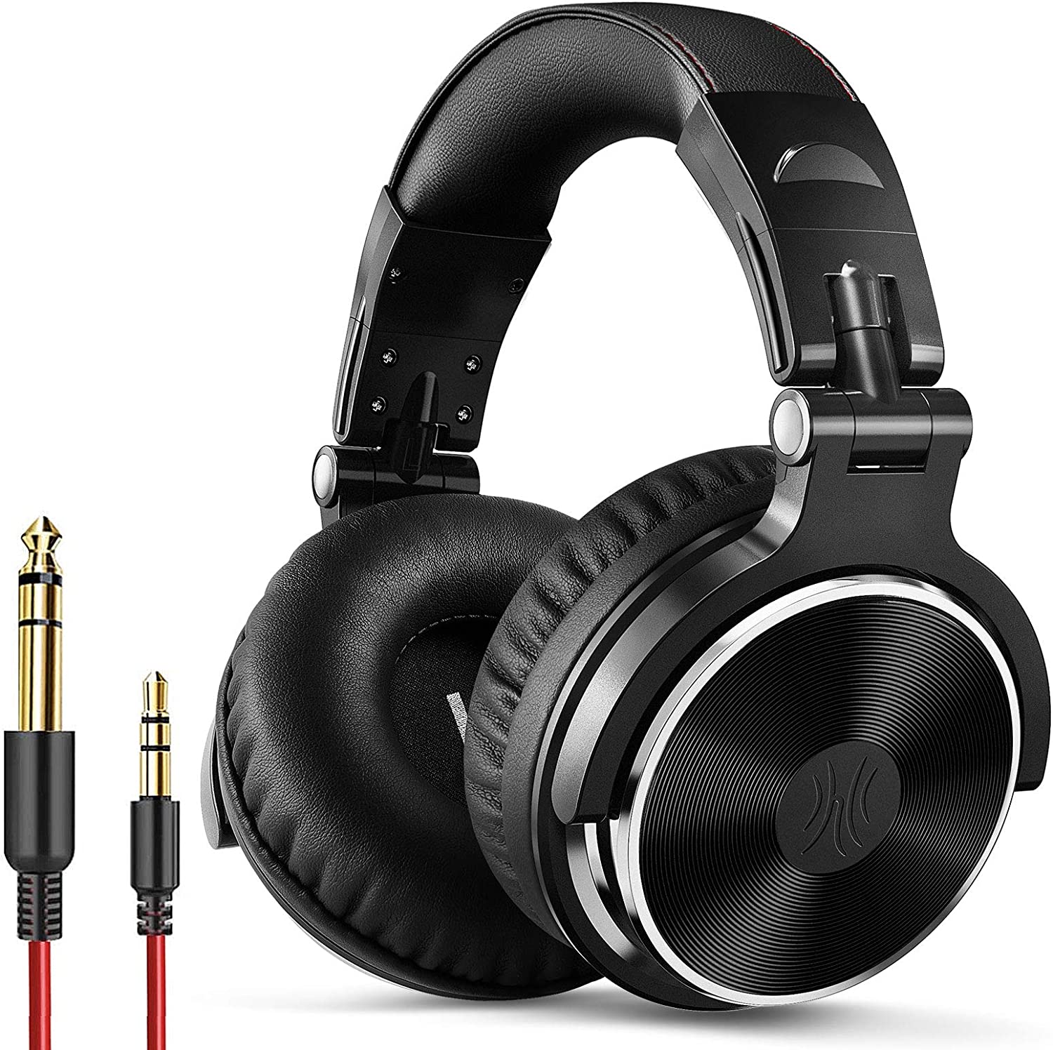 OneOdio Wired Over Ear Headphones Studio Monitor & Mixing DJ Stereo Headsets with 50mm Neodymium Drivers and 1/4 to 3.5mm Audio Jack for AMP Computer Recording Phone Piano Guitar Laptop - Black