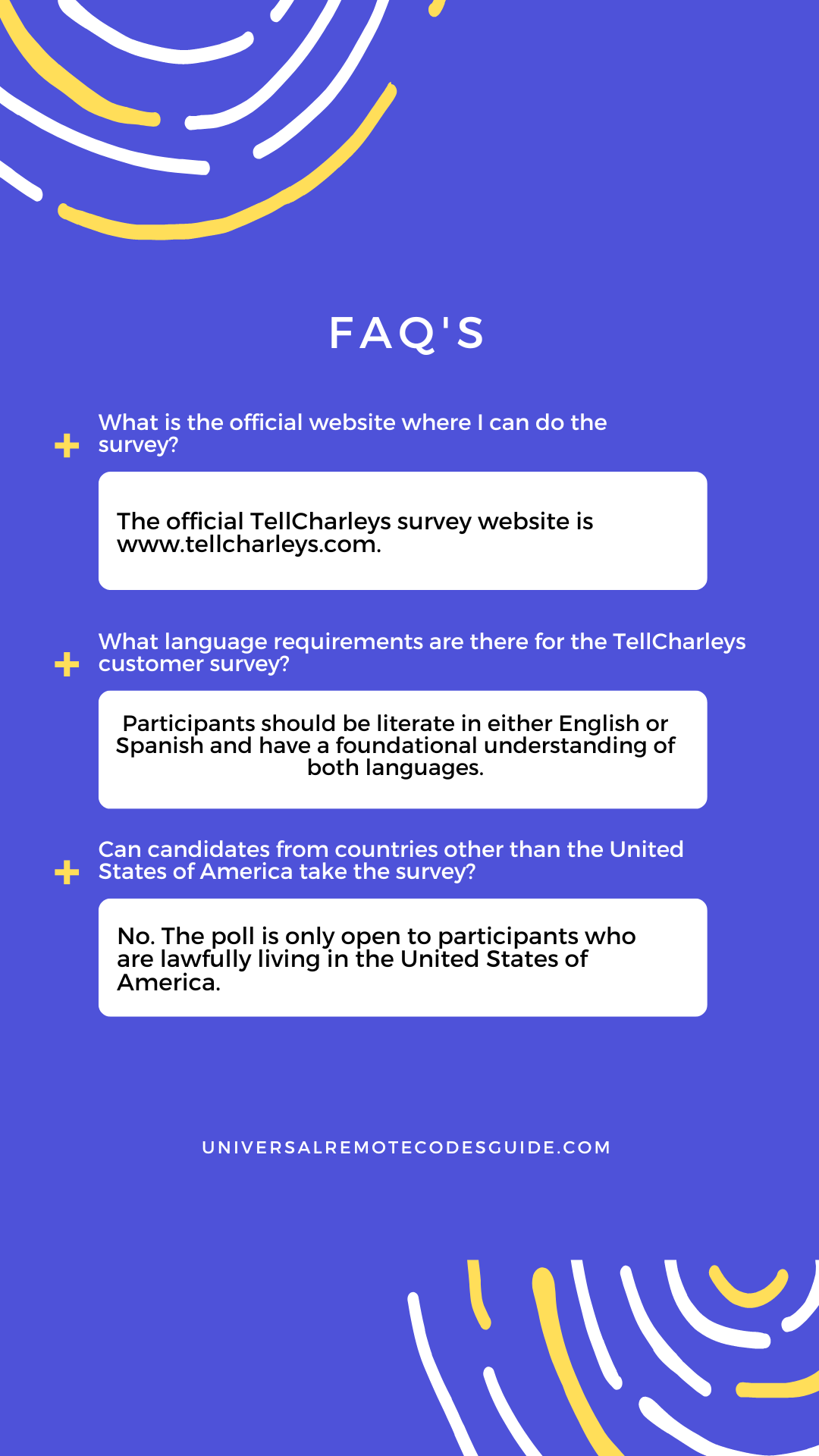 Tellcharleys survey faqs