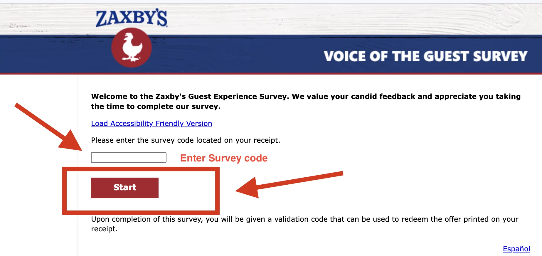 Zaxby's Voice of the Guest Survey at Zaxbyslistens