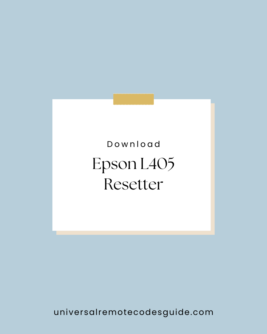 Epson L405 Resetter Download